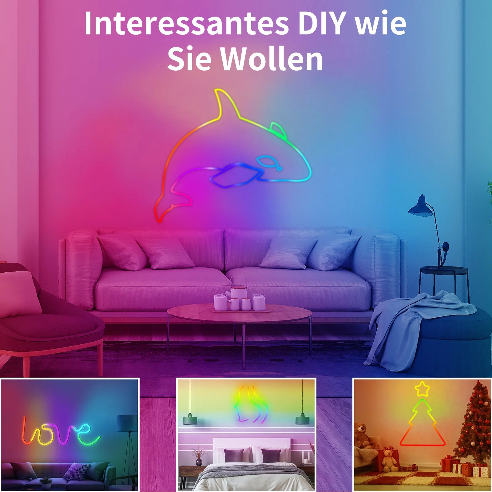 RGB LED Neon Light with Dimmer Kit