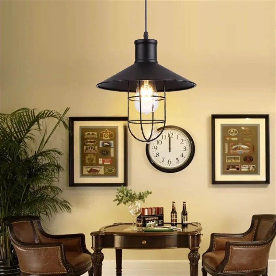 Vintage Industrial Iron Dome Pendant Light