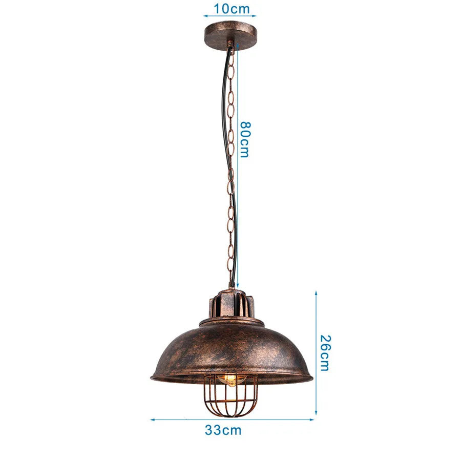 Vintage Industrial Iron Dome Pendant Light