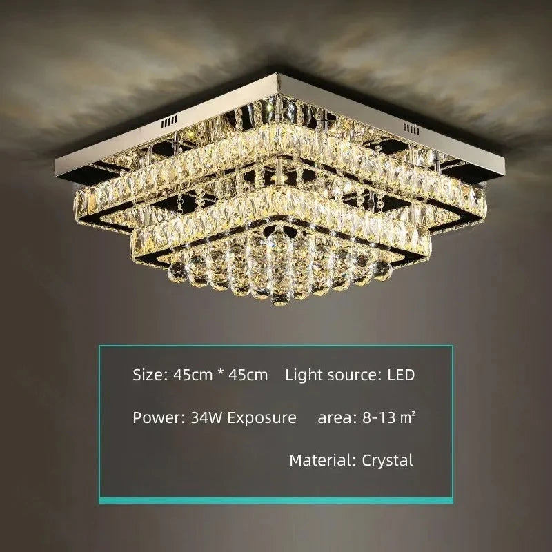 Modern K9 Crystal Flush Mount LED Chandelier