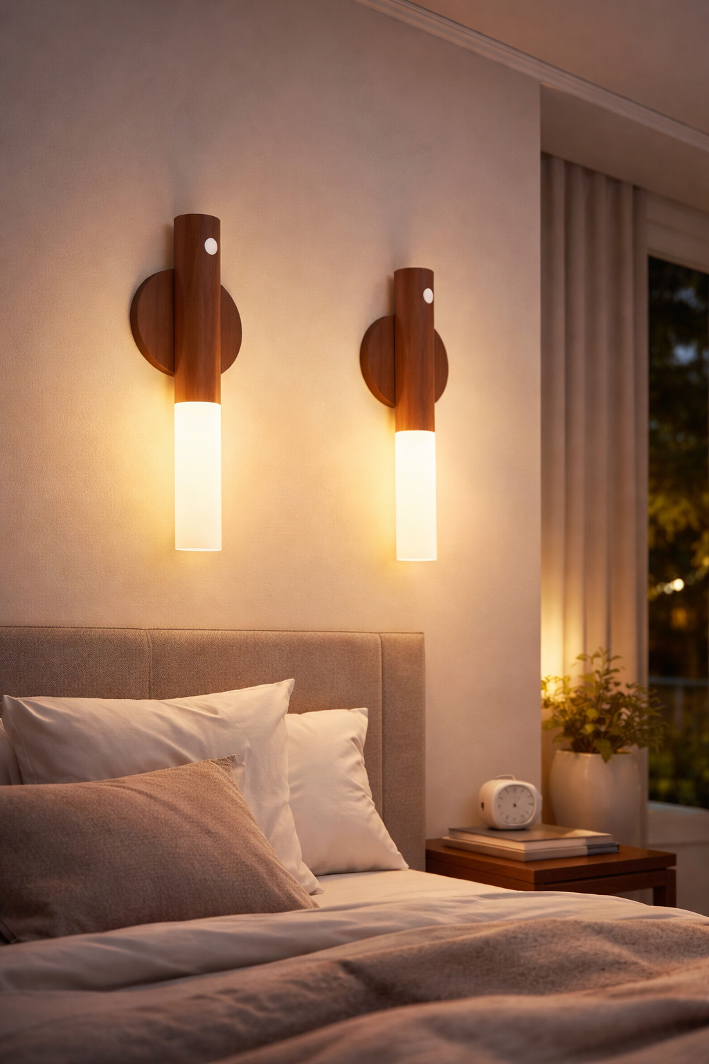 Rechargeable Motion Sensor Wooden Wall Night Light