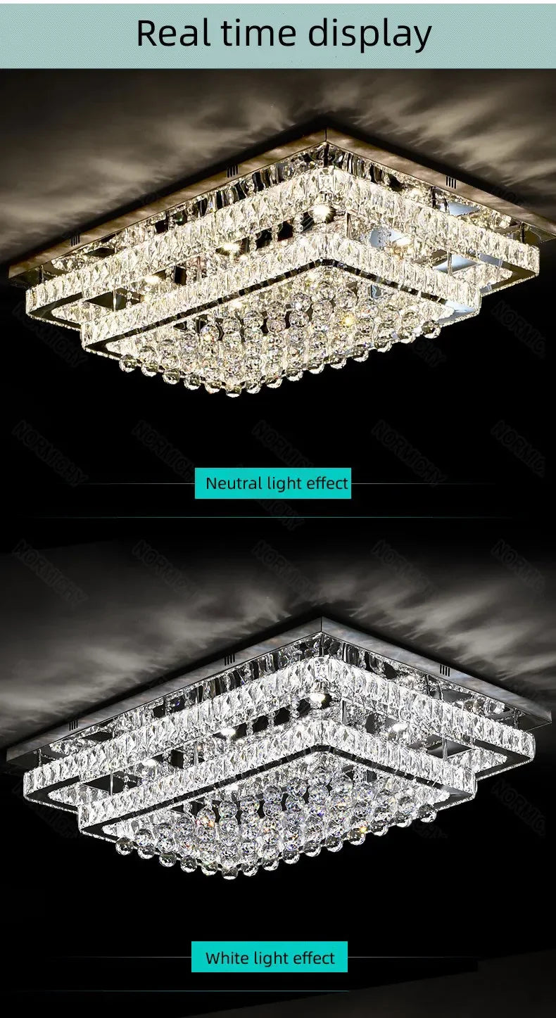 Modern K9 Crystal Flush Mount LED Chandelier