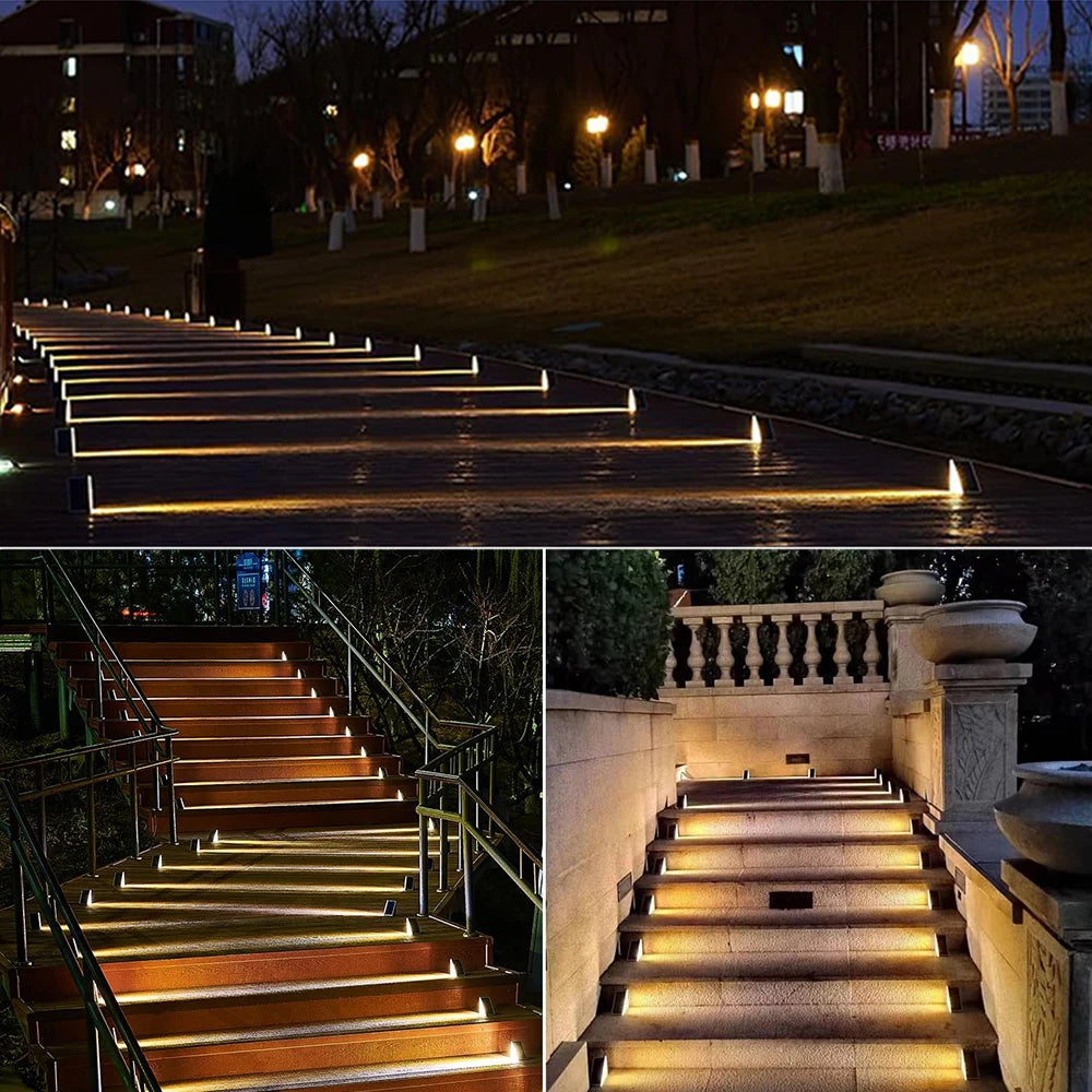 Solar LED Step Outdoor Lights – Warm White & RGB