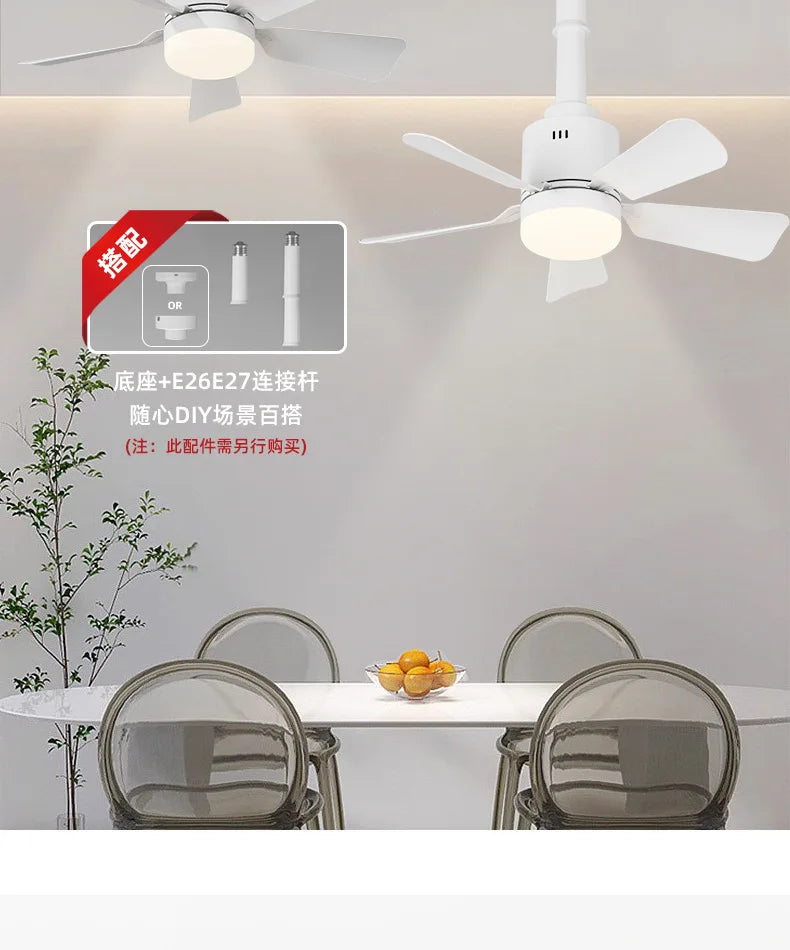 Low Profile RGB Ceiling Fan with Light & Remote Control