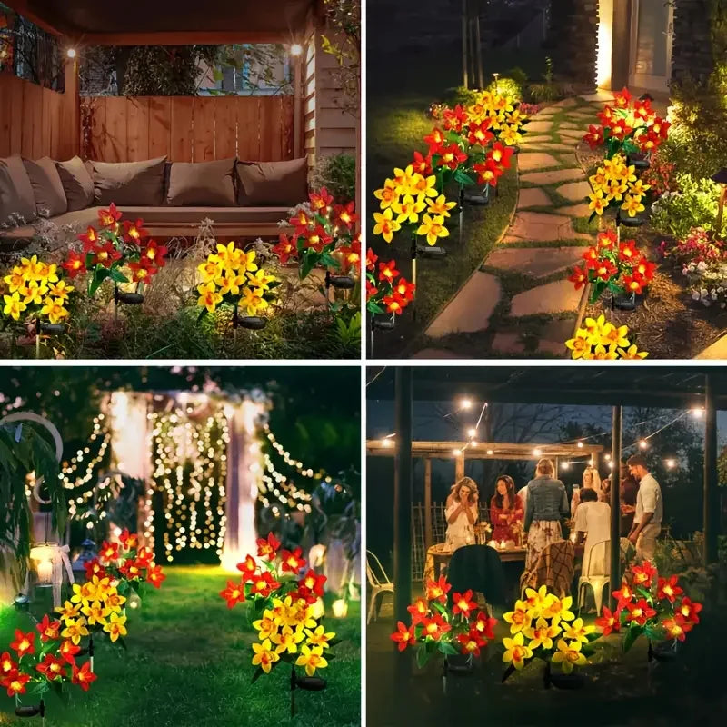 Solar LED Orchid Flower Garden Lights