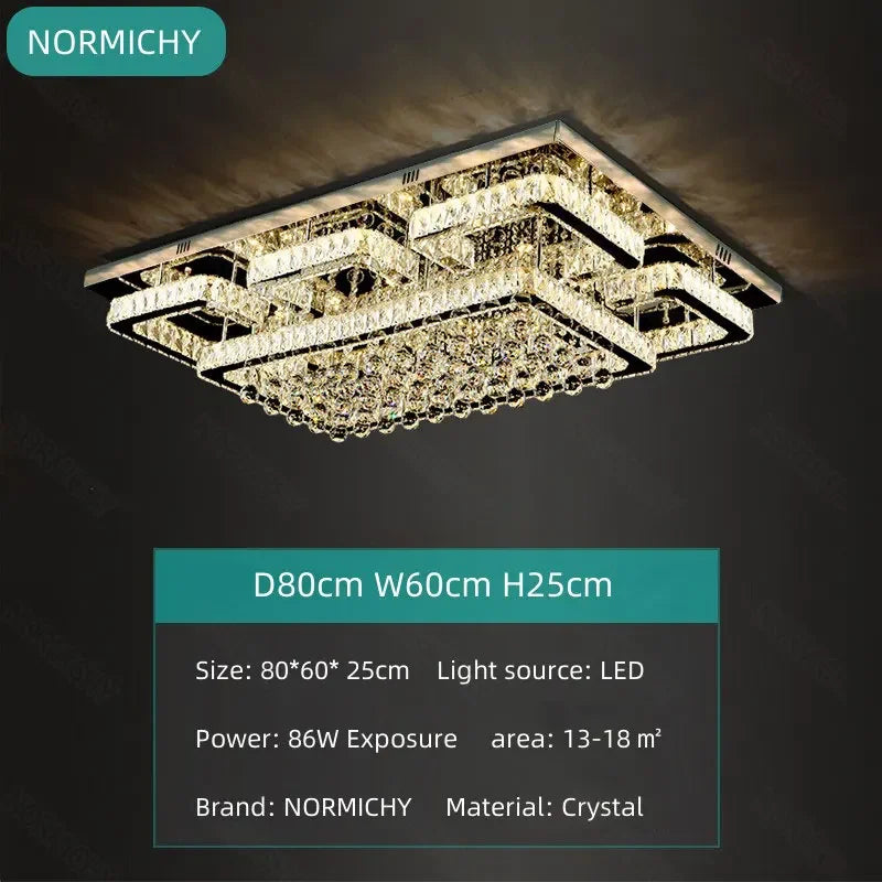 Modern K9 Crystal Flush Mount LED Chandelier