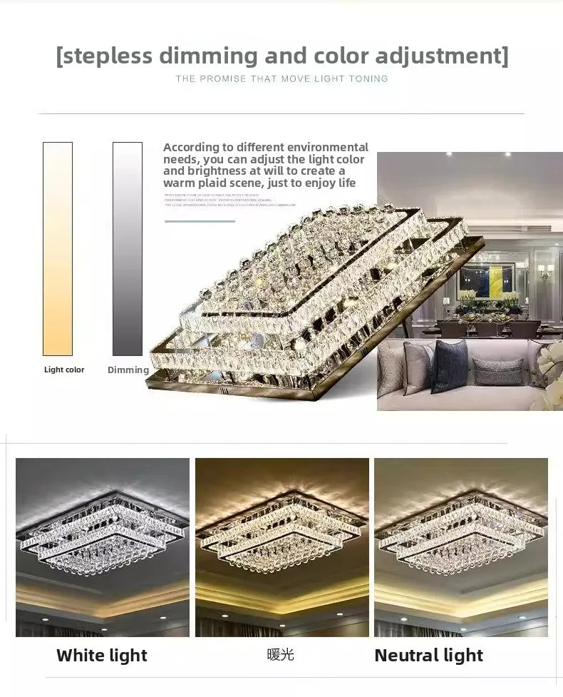 Modern K9 Crystal Flush Mount LED Chandelier