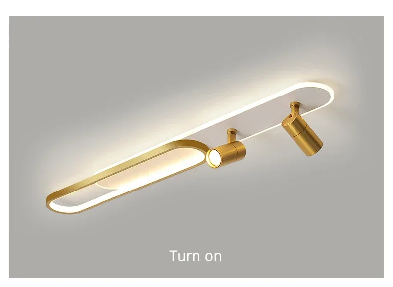 Minimalist LED Track Ceiling Light with Spotlights