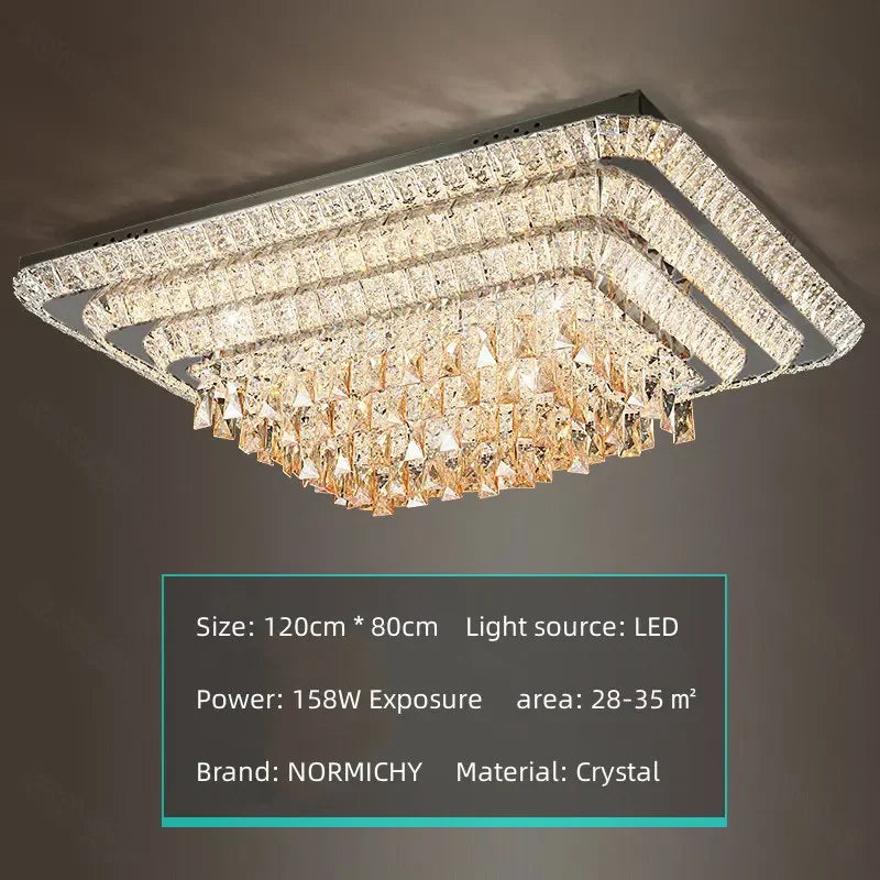 Modern K9 Crystal Flush Mount LED Chandelier
