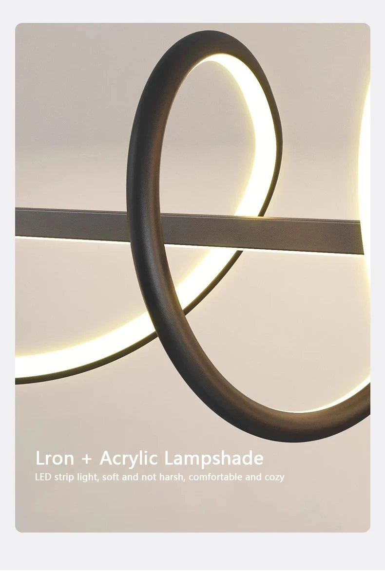 Modern Linear LED Pendant Chandelier – Dining Table