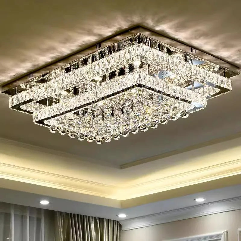 Modern K9 Crystal Flush Mount LED Chandelier