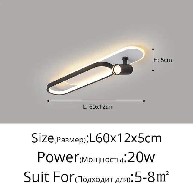 Minimalist LED Track Ceiling Light with Spotlights