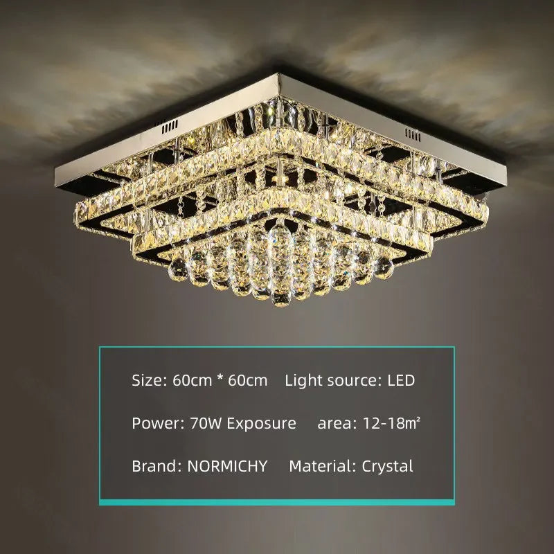 Modern K9 Crystal Flush Mount LED Chandelier