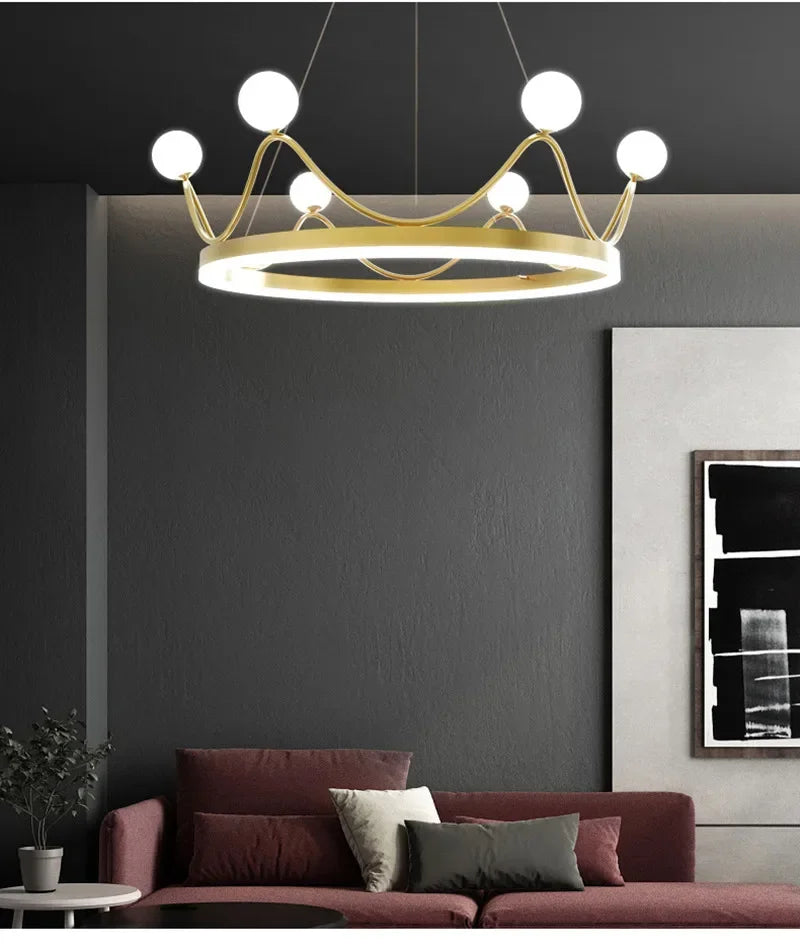 Luxury Crown LED Pendant Chandelier