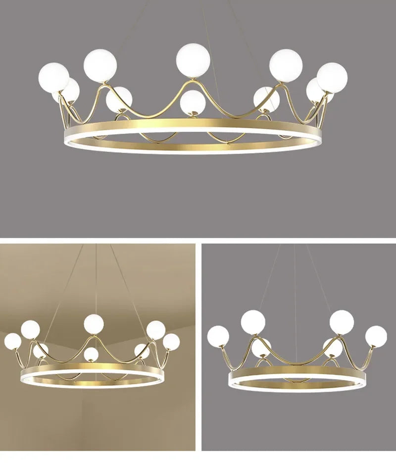 Luxury Crown LED Pendant Chandelier