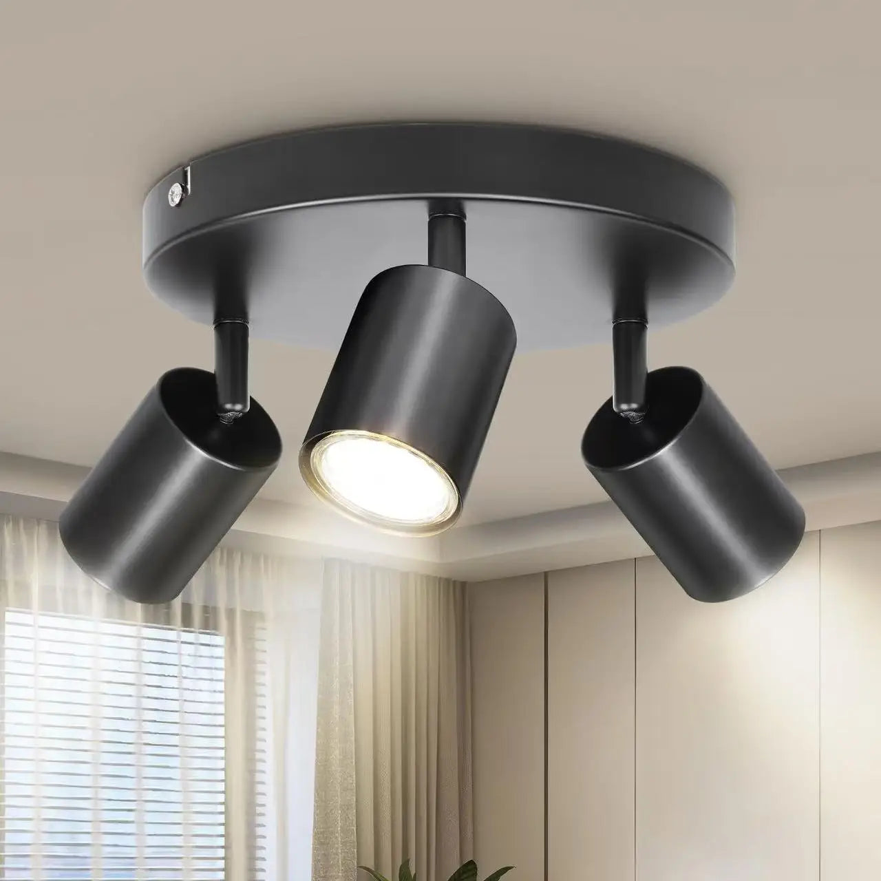Modern GU10 LED Ceiling Light – Black