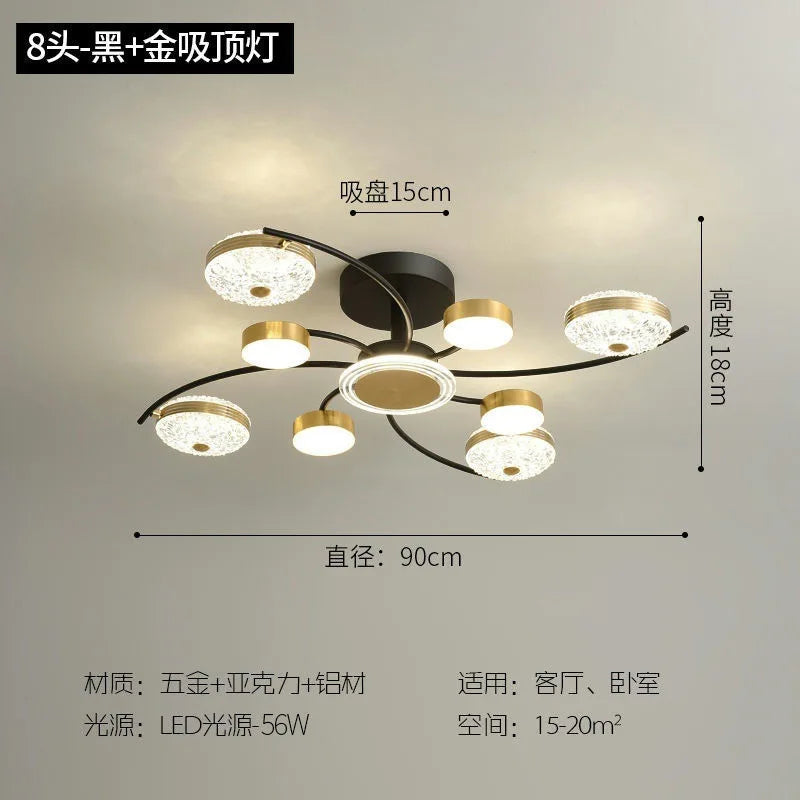 Luxury Crystal Ceiling Chandelier – Gold Finish