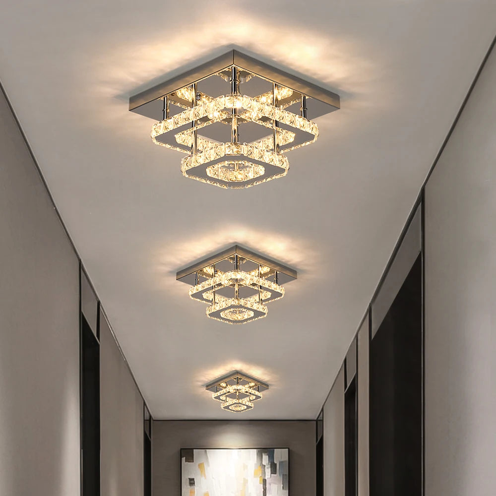 Crystal Flush Mount LED Ceiling Chandelier