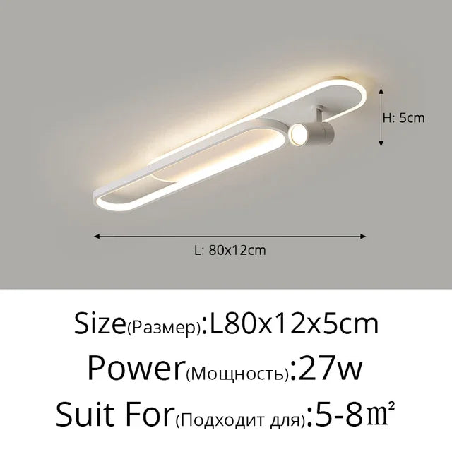 Minimalist LED Track Ceiling Light with Spotlights