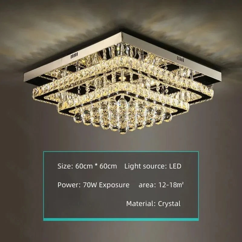 Modern K9 Crystal Flush Mount LED Chandelier