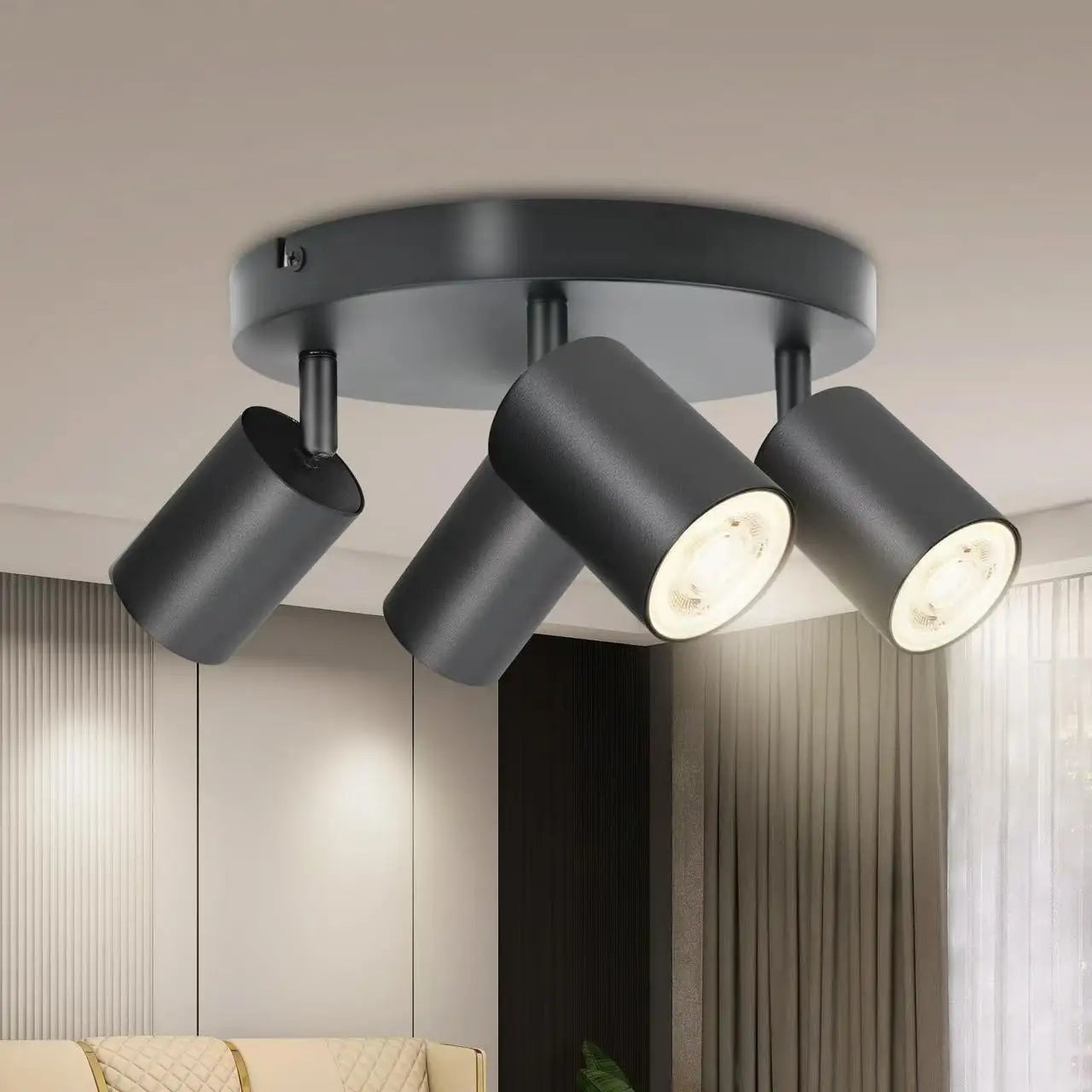 Modern GU10 LED Ceiling Light – Black