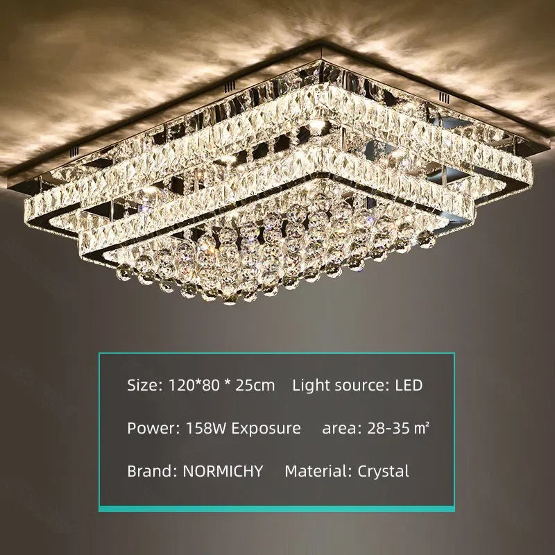 Modern K9 Crystal Flush Mount LED Chandelier