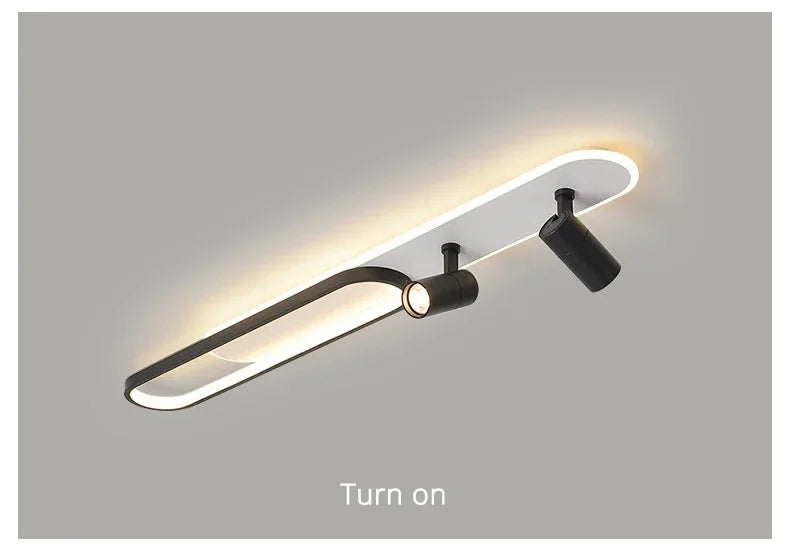 Minimalist LED Track Ceiling Light with Spotlights