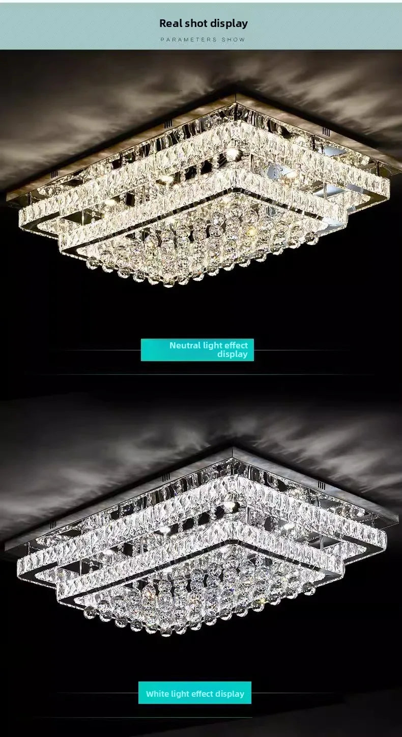 Modern K9 Crystal Flush Mount LED Chandelier