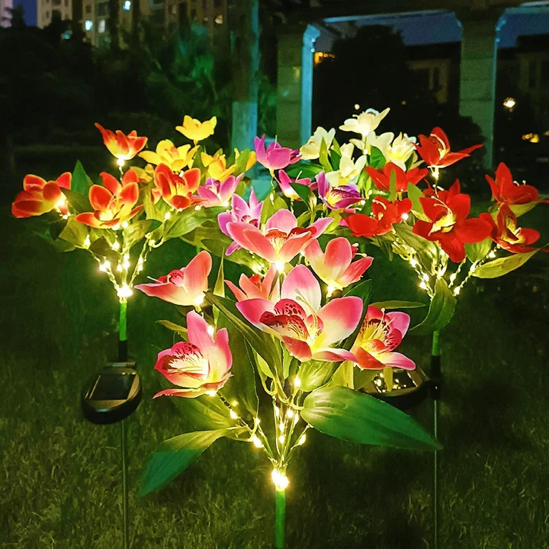 Solar LED Orchid Flower Garden Lights