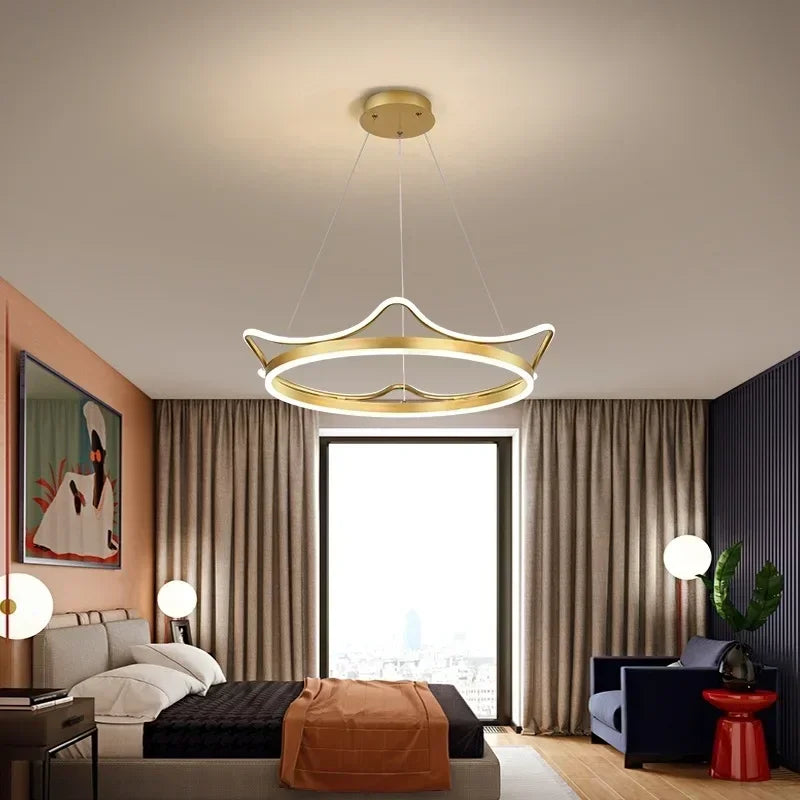 Minimalist Crown LED Pendant Chandelier