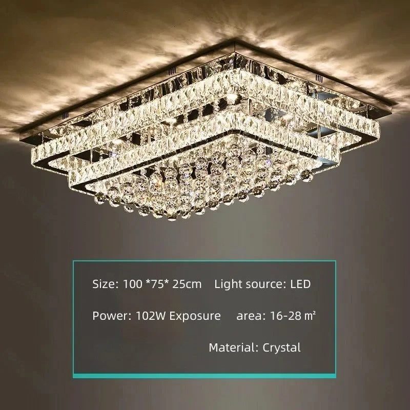 Modern K9 Crystal Flush Mount LED Chandelier