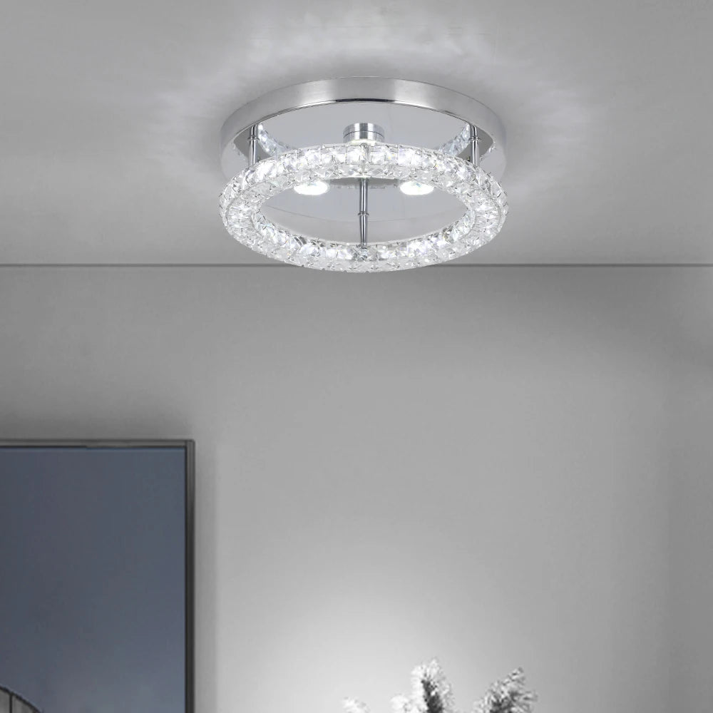 Crystal Flush Mount LED Ceiling Chandelier