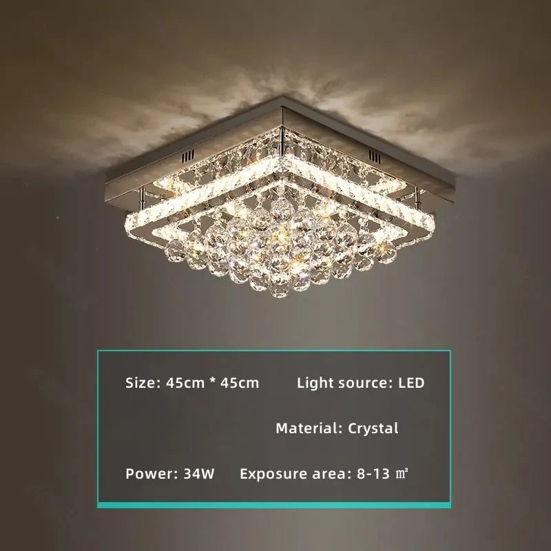 Modern K9 Crystal Flush Mount LED Chandelier