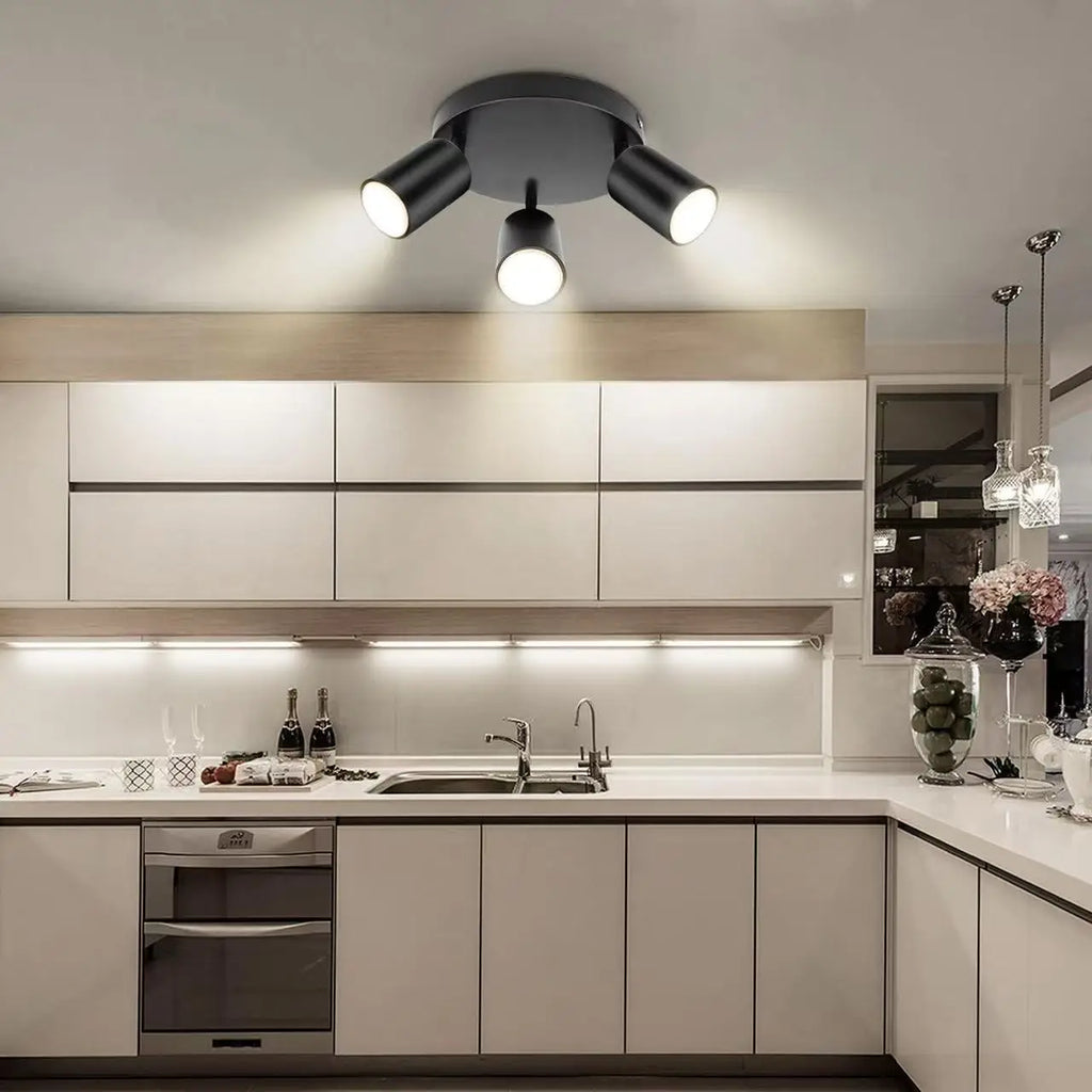 Modern GU10 LED Ceiling Light – Black