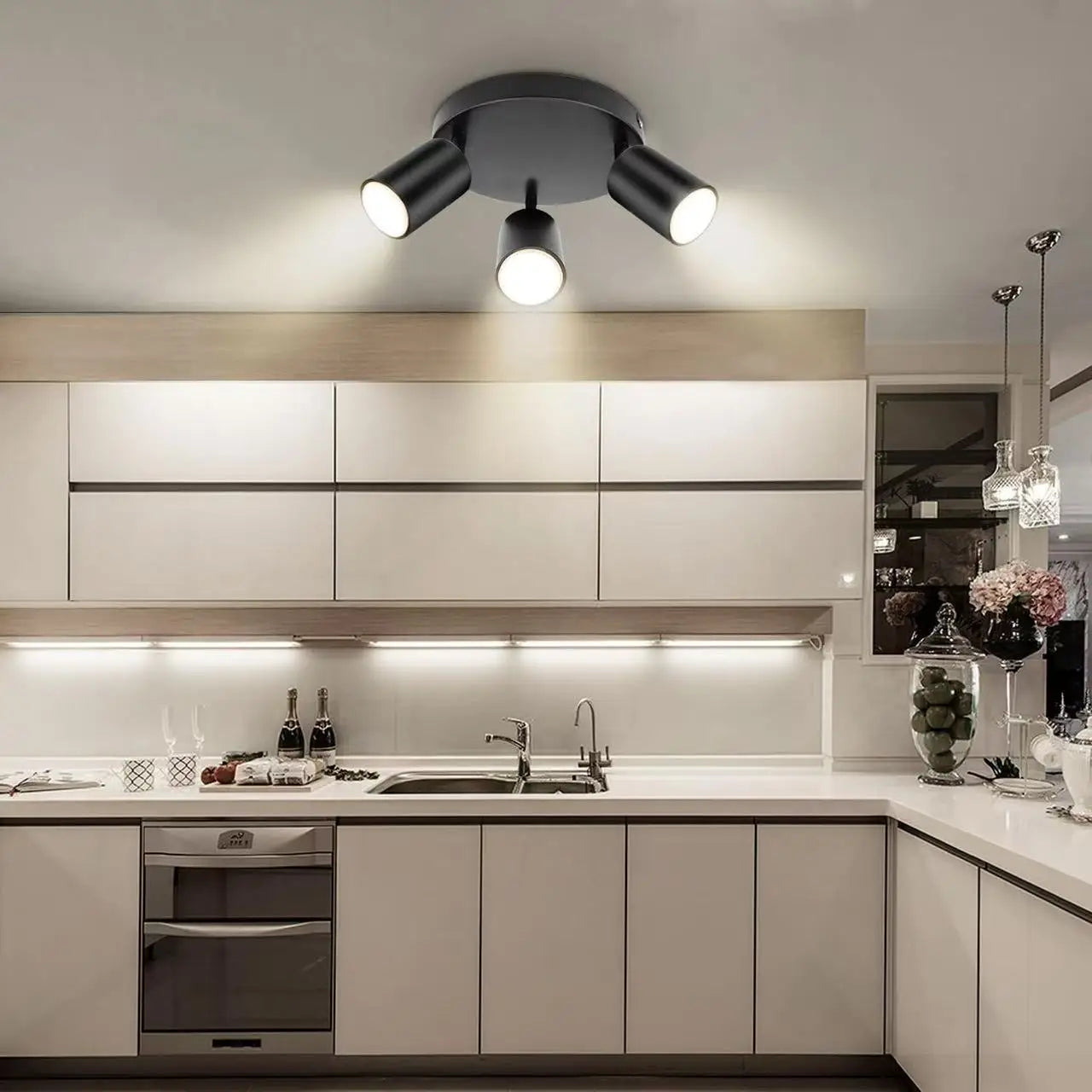 Modern GU10 LED Ceiling Light – Black