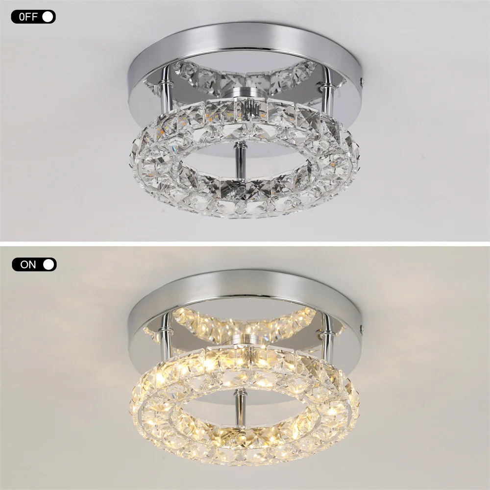 Crystal Flush Mount LED Ceiling Chandelier