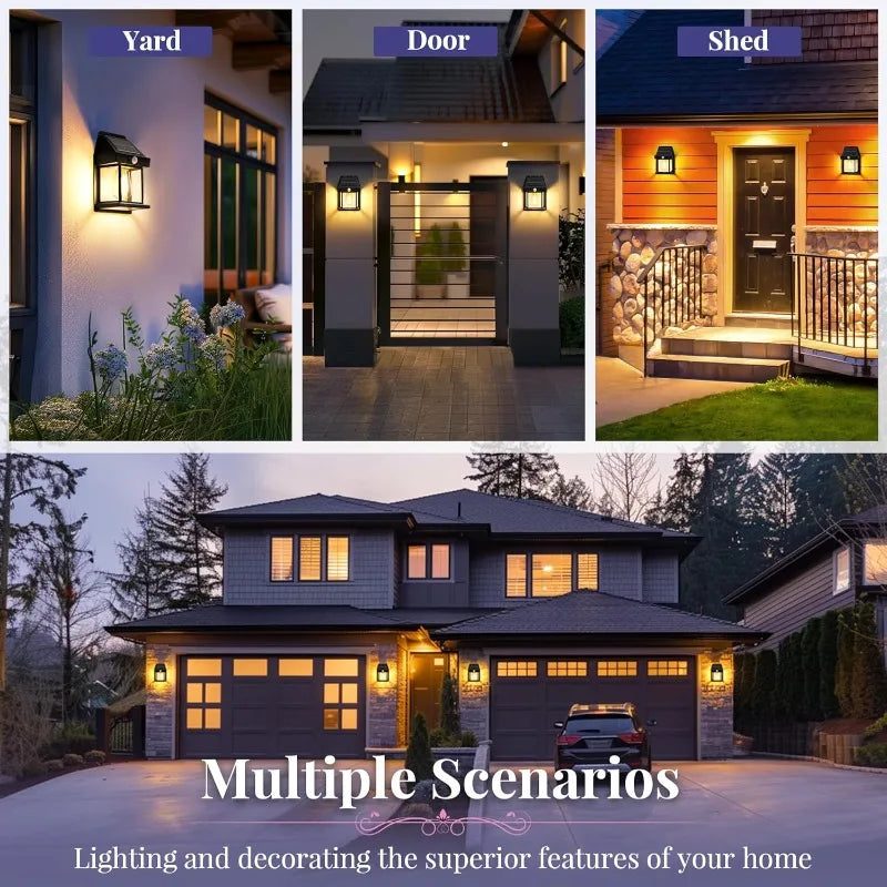 Solar Motion Sensor Outdoor Porch Light