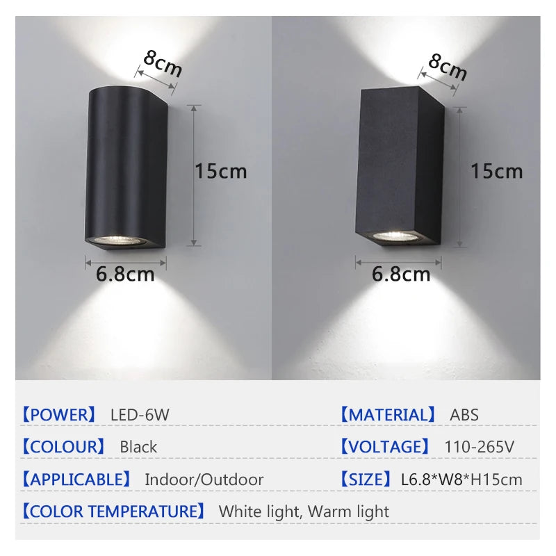 IP65 Waterproof Up & Down LED Wall Light
