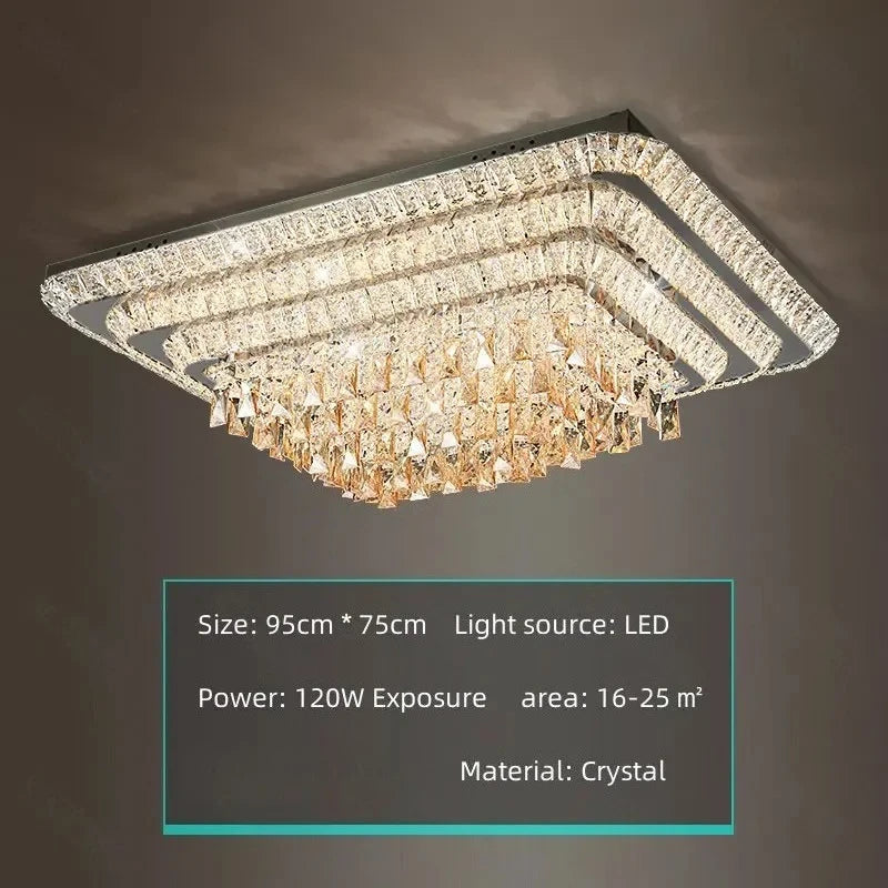 Modern K9 Crystal Flush Mount LED Chandelier