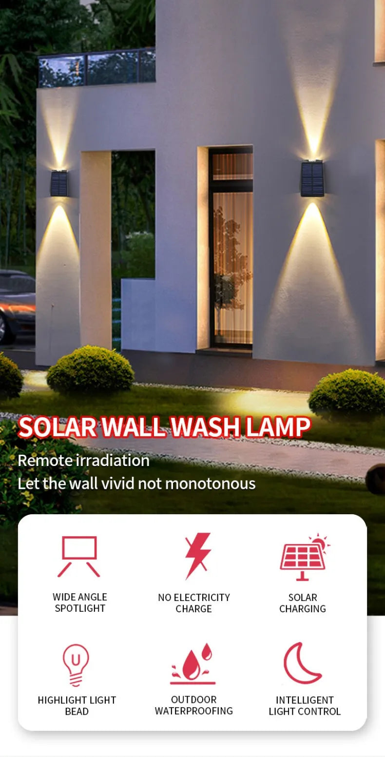 Solar LED Up & Down Outdoor Wall Light