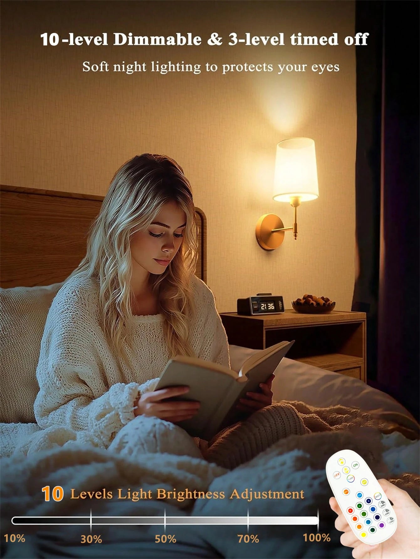 Rechargeable Wireless LED Wall Lamp with Remote