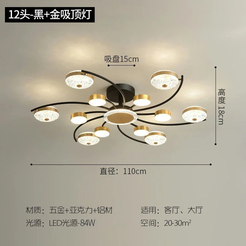 Luxury Crystal Ceiling Chandelier – Gold Finish