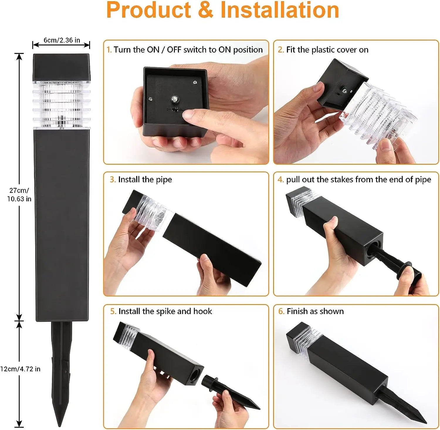 Solar LED Pathway & Landscape Lights – IP65 Waterproof
