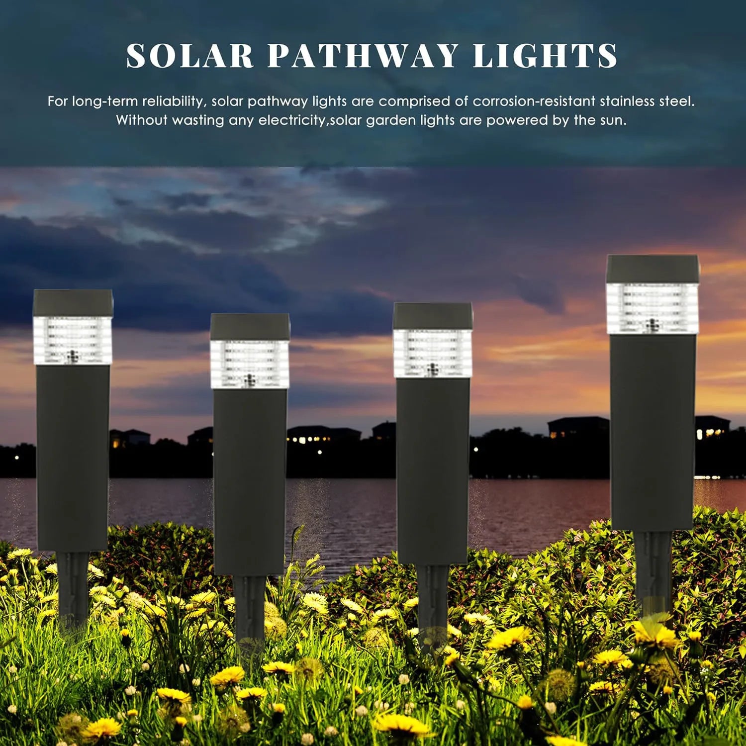 Solar LED Pathway & Landscape Lights – IP65 Waterproof