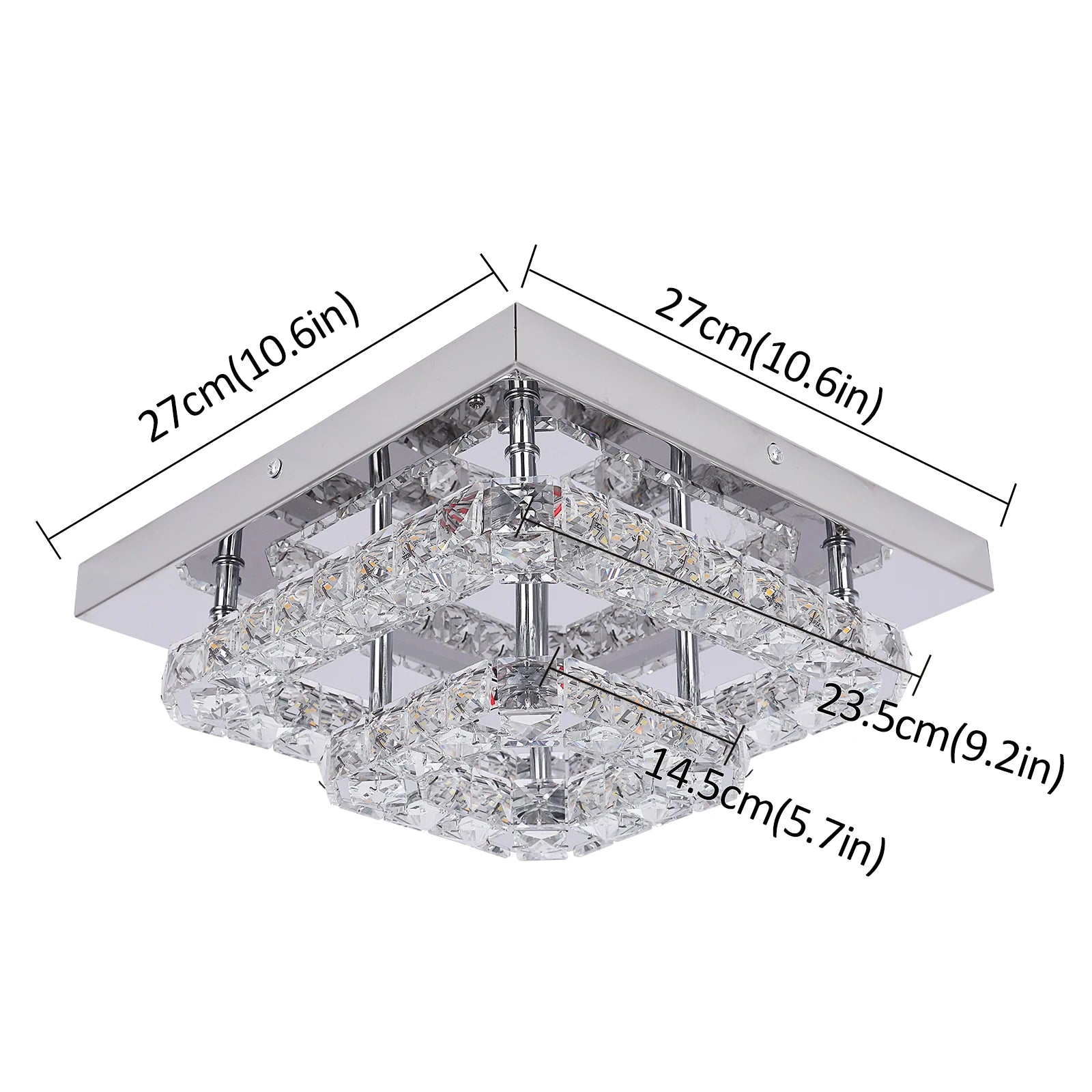 Crystal Flush Mount LED Ceiling Chandelier