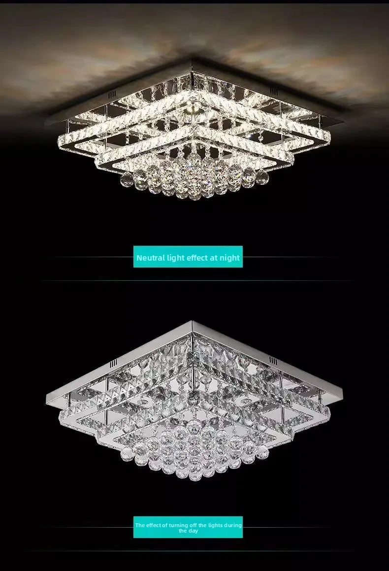 Modern K9 Crystal Flush Mount LED Chandelier