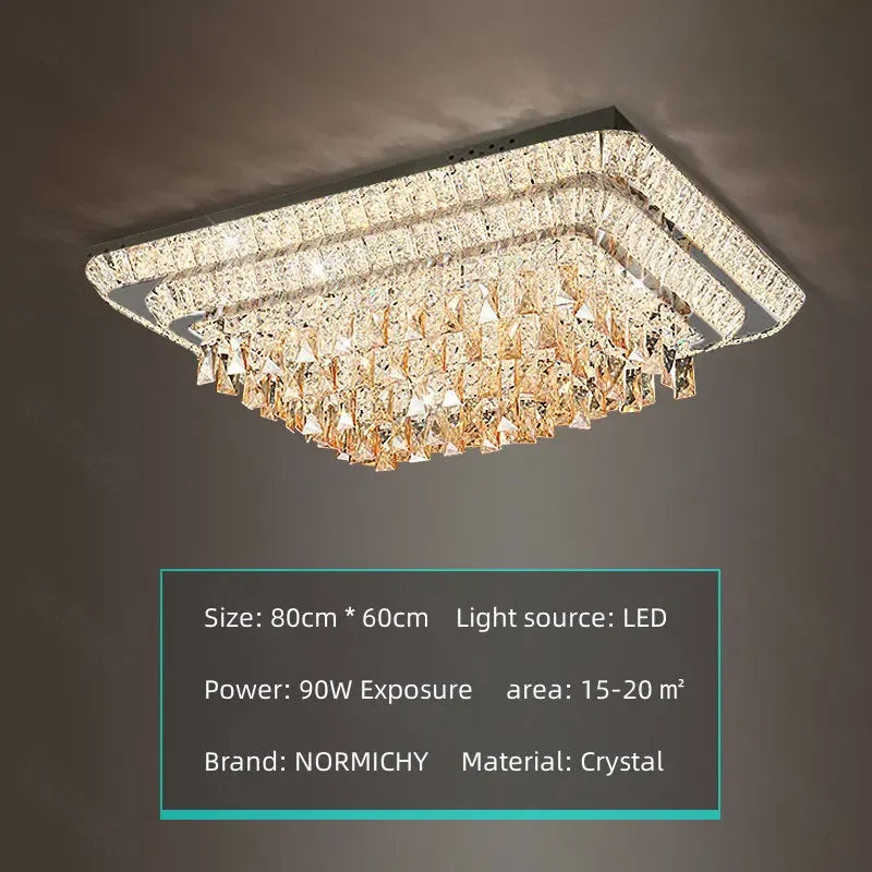 Modern K9 Crystal Flush Mount LED Chandelier