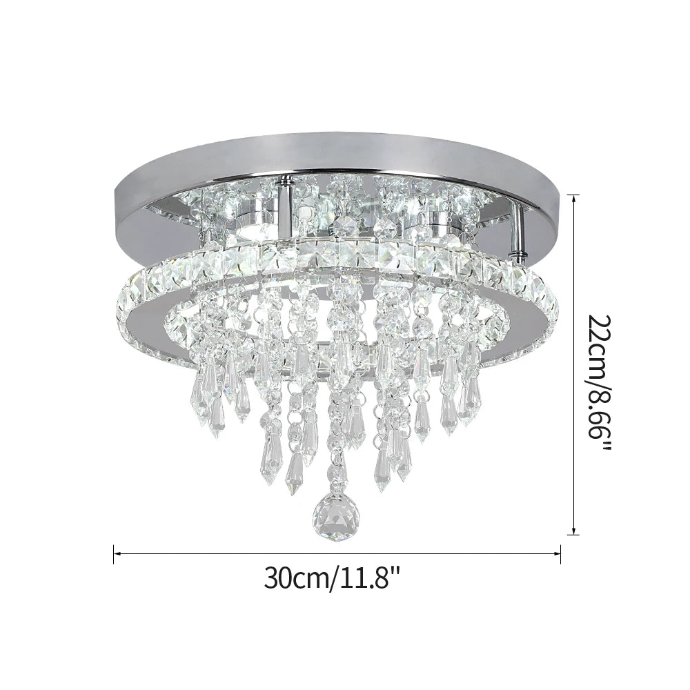 Crystal Flush Mount LED Ceiling Chandelier