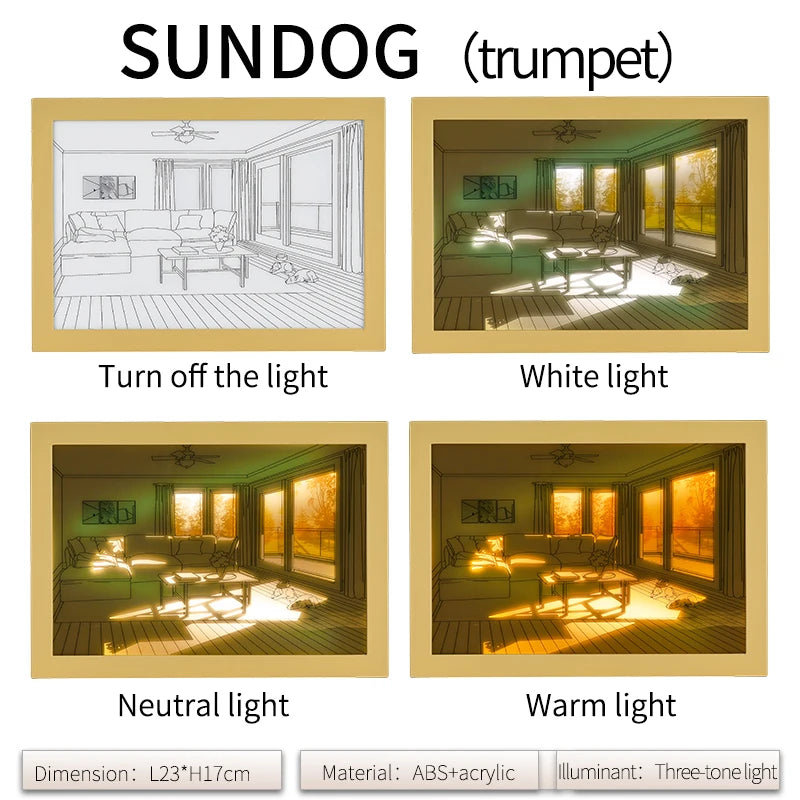 Modern LED Wall Art Light – 3 Color Dimming