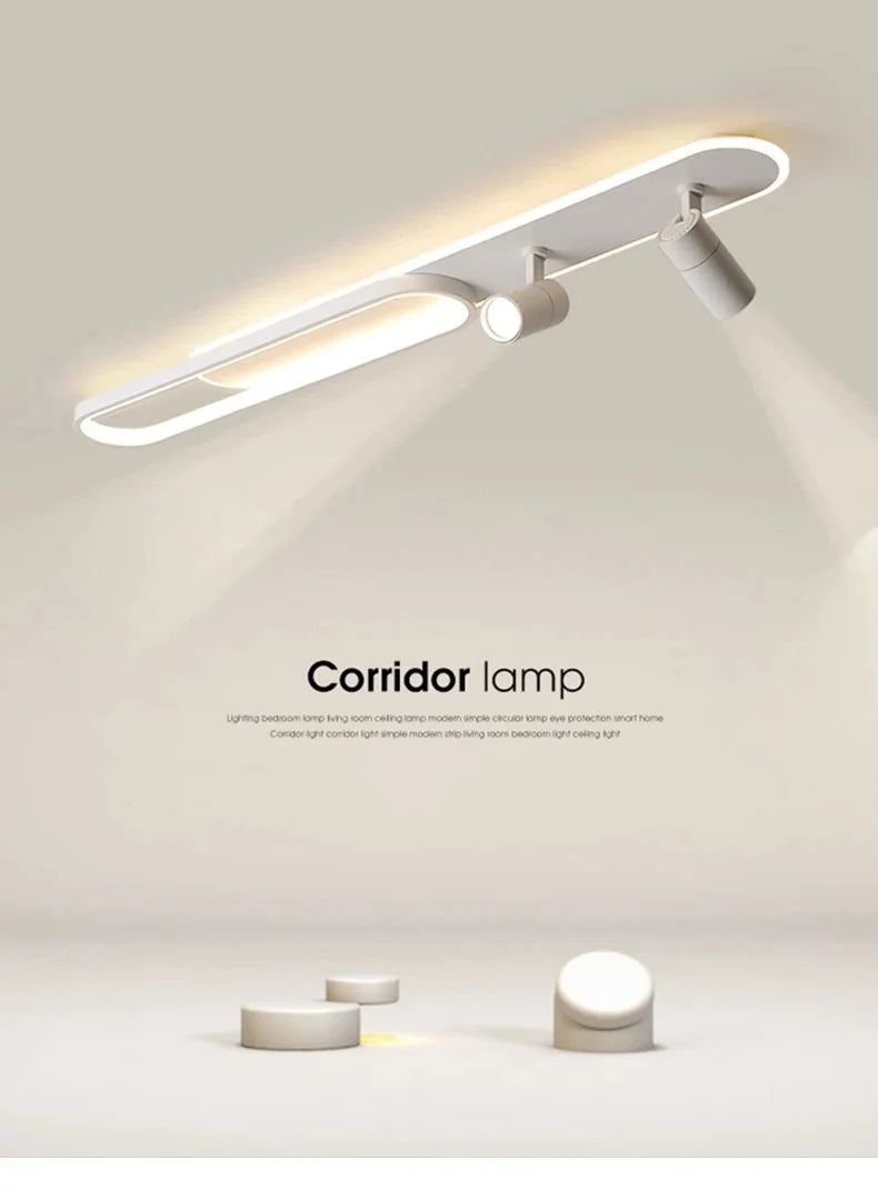 Minimalist LED Track Ceiling Light with Spotlights